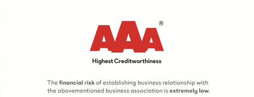 AAA Highest CreditWorthiness certificate