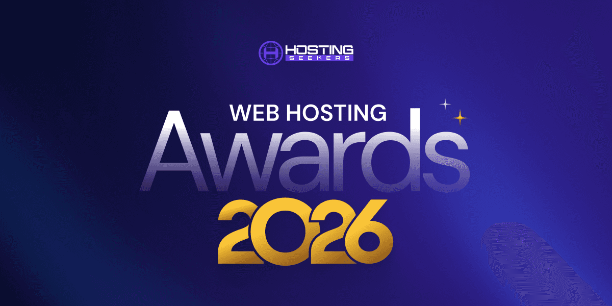 HostingSeekers Web Hosting Awards 2026 logo, showcasing industry trends and recognizing top hosting providers for performance.