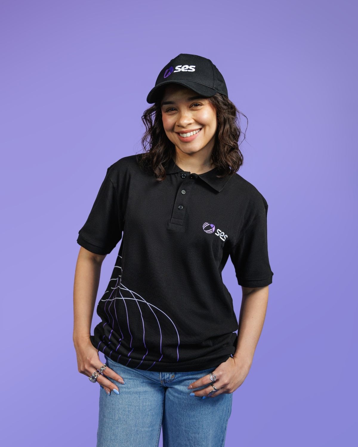 Black T-shirt with a green Earth logo