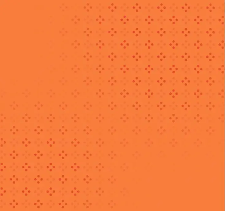 Orange background with a diagonal gradient of repeating four-dot diamond patterns.