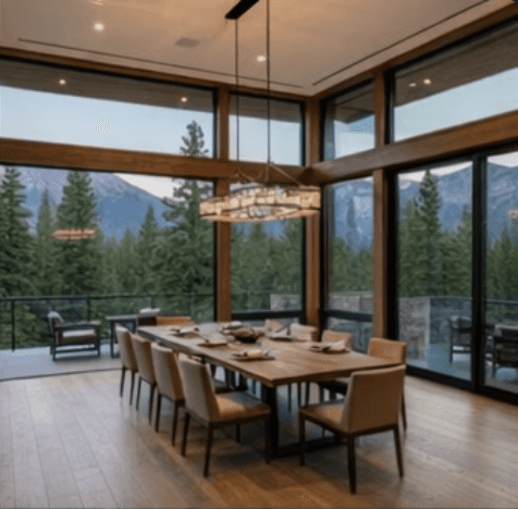 seatnig area for Modern house in the mountains