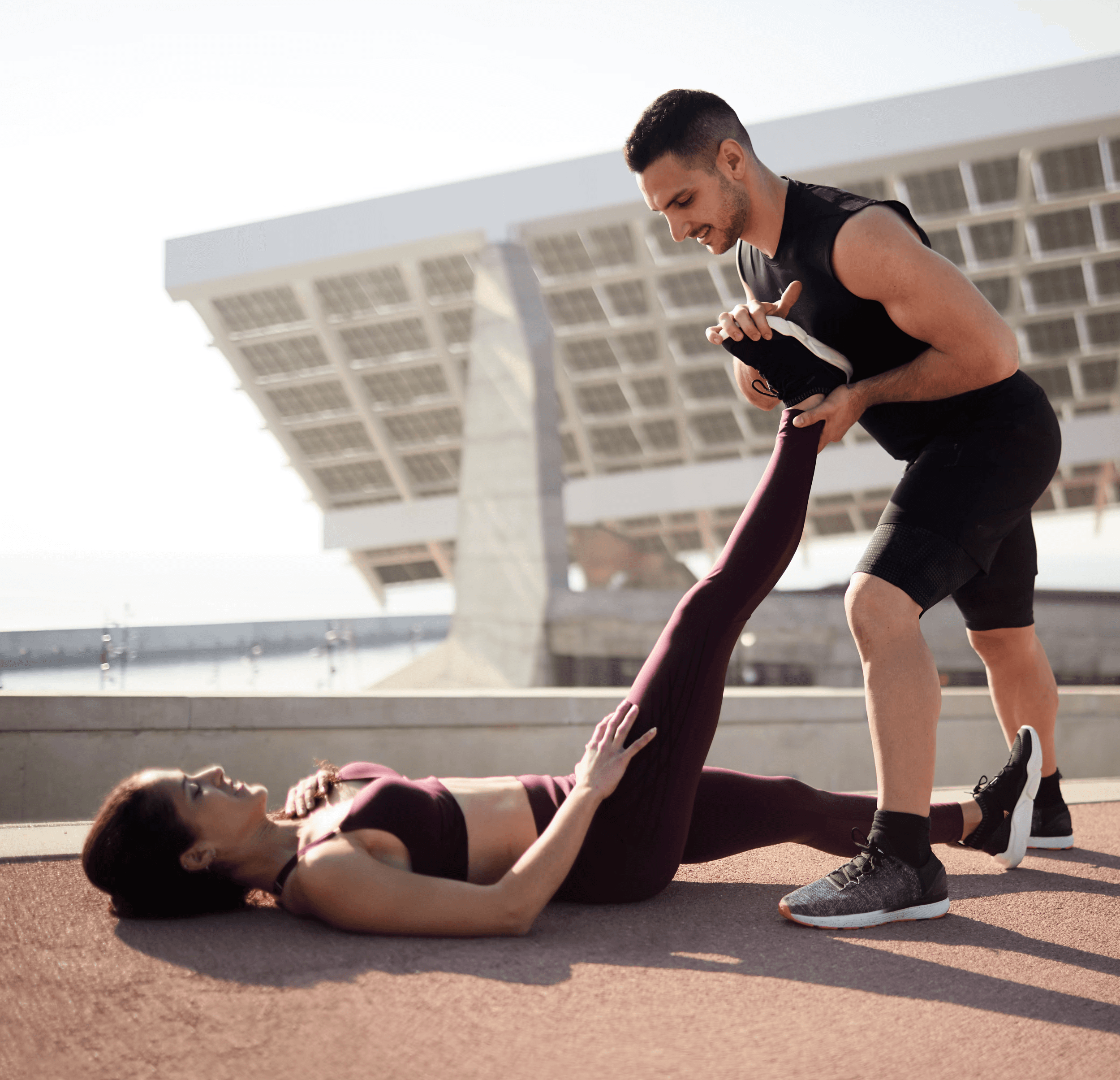 Coach explaining stuff to an athlete