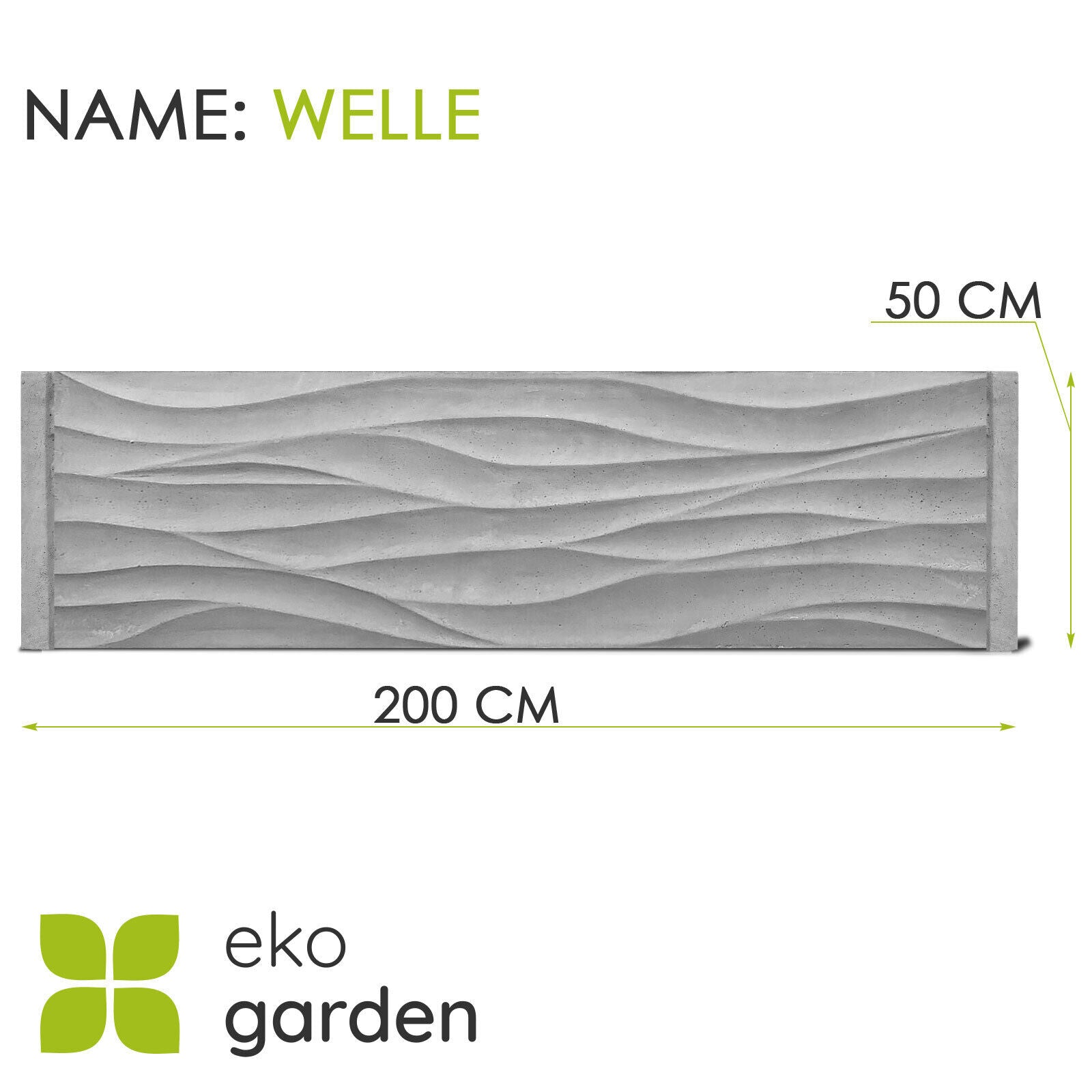 Betonplatte "Welle" für Betonzaun