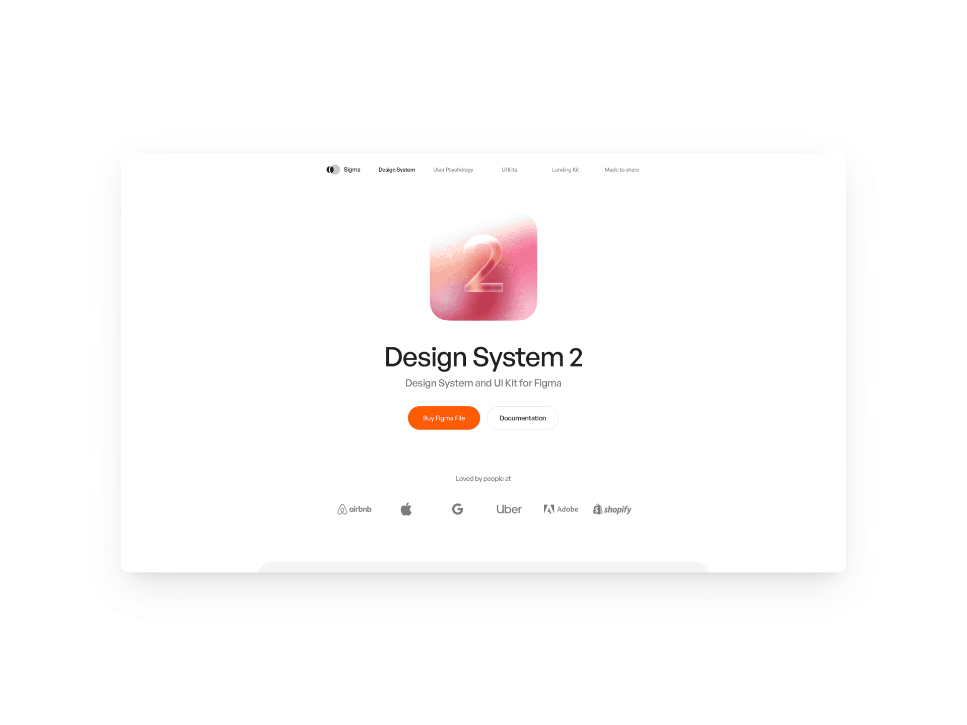 Sigma Design sytem landing page