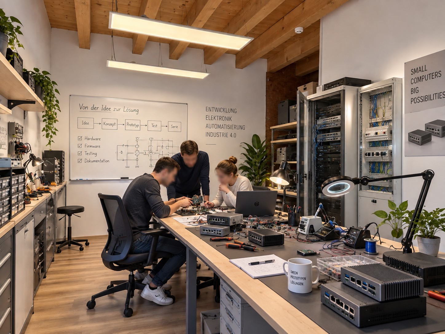 Nutzungsvisualisierung eines Entwicklungs- und Elektronikarbeitsraums