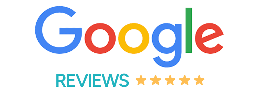 Google logo with 5 star reviews