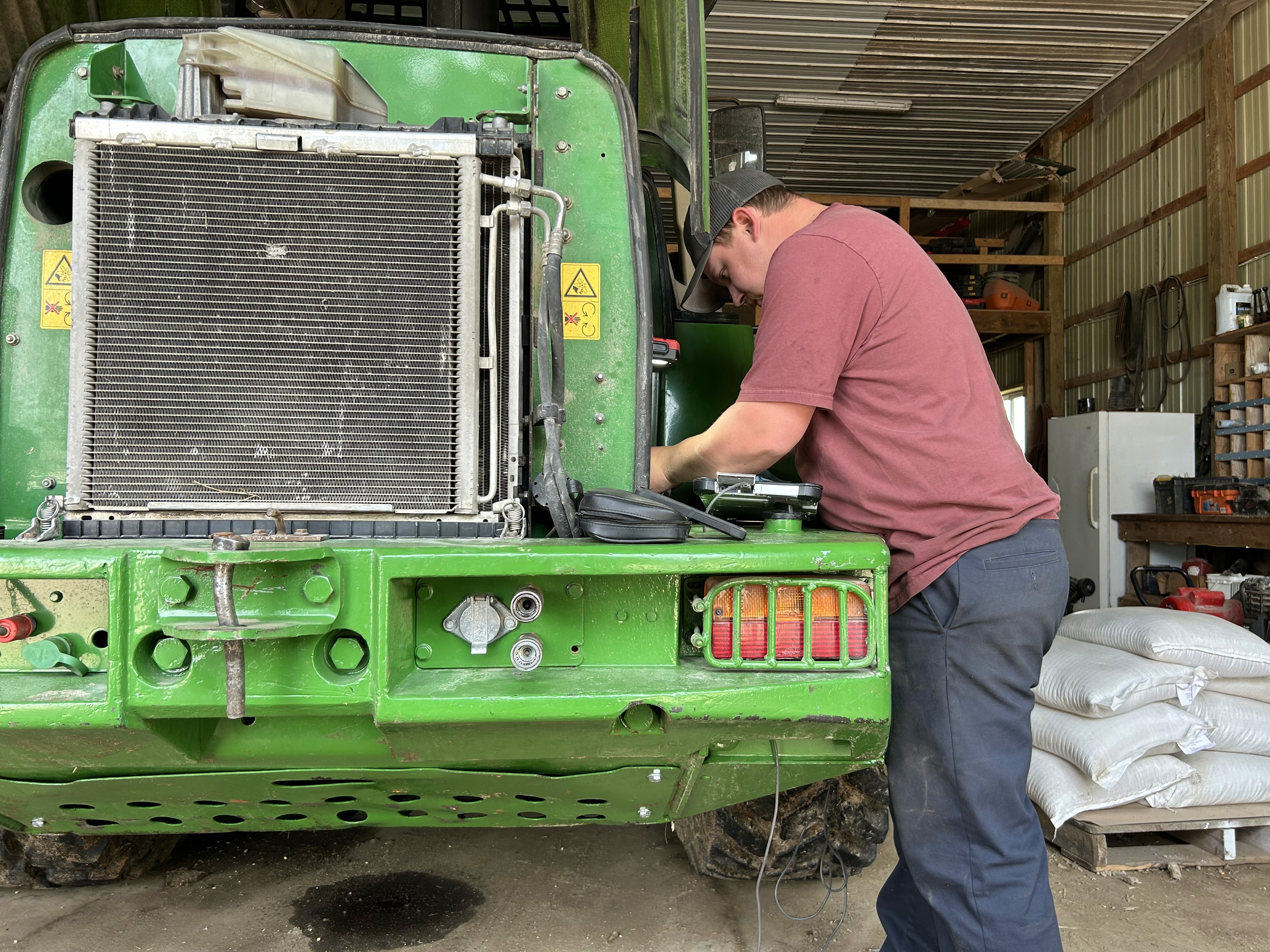 A mechanic performing a repair.