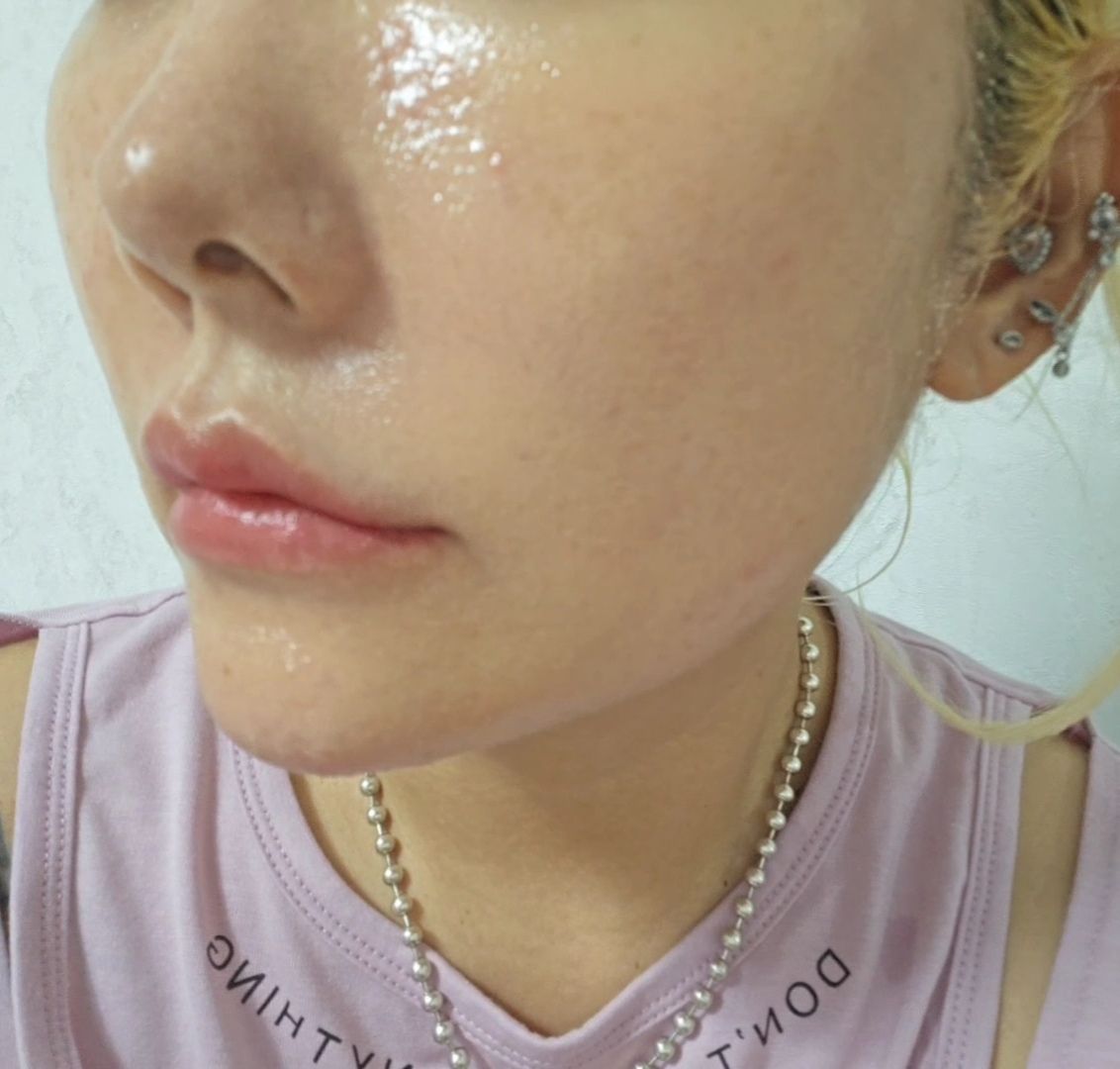 A photo of woman in red