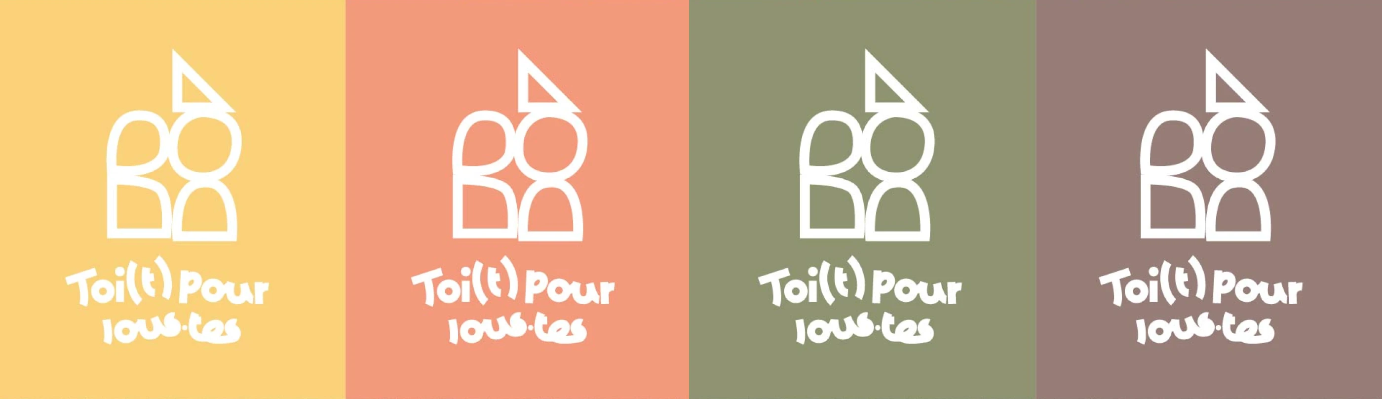 Palette chromatique ocre, terre cuite et olive pour l'identité visuelle Toi(t) pour tous.tes. Branding chaleureux et inclusif.