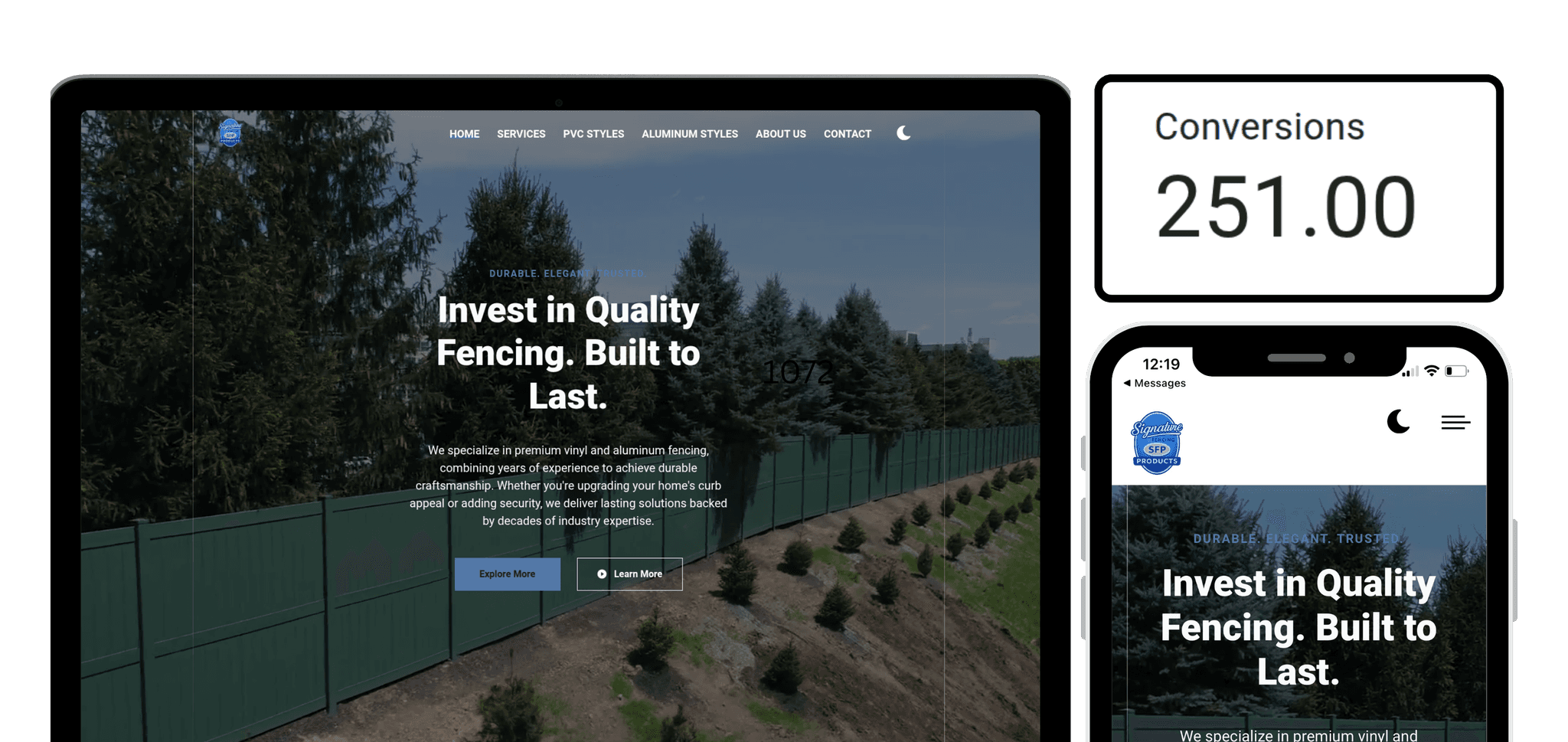 A composite of a UI Dashboard, a video of a woman and a mobile phone.