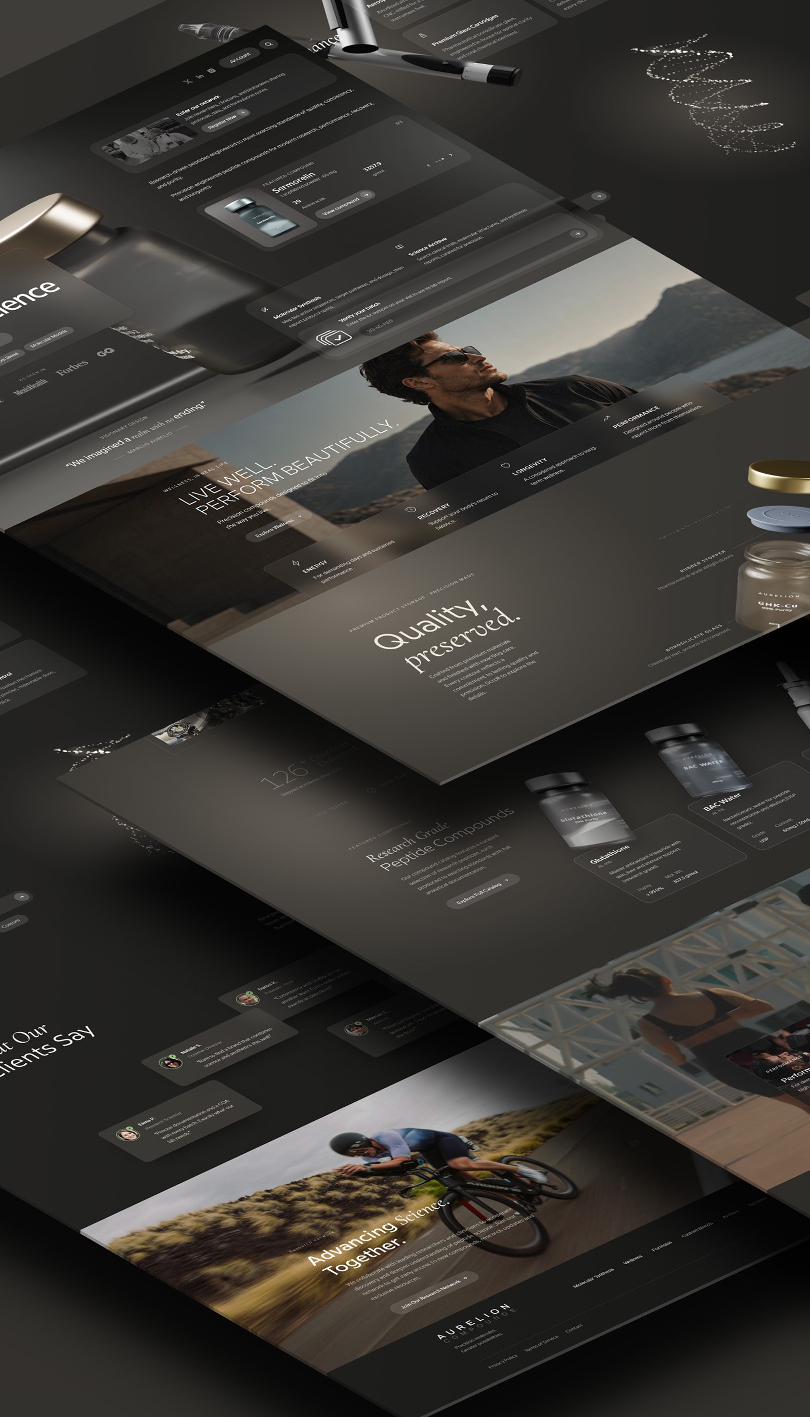 Aurelion Compounds landing page.