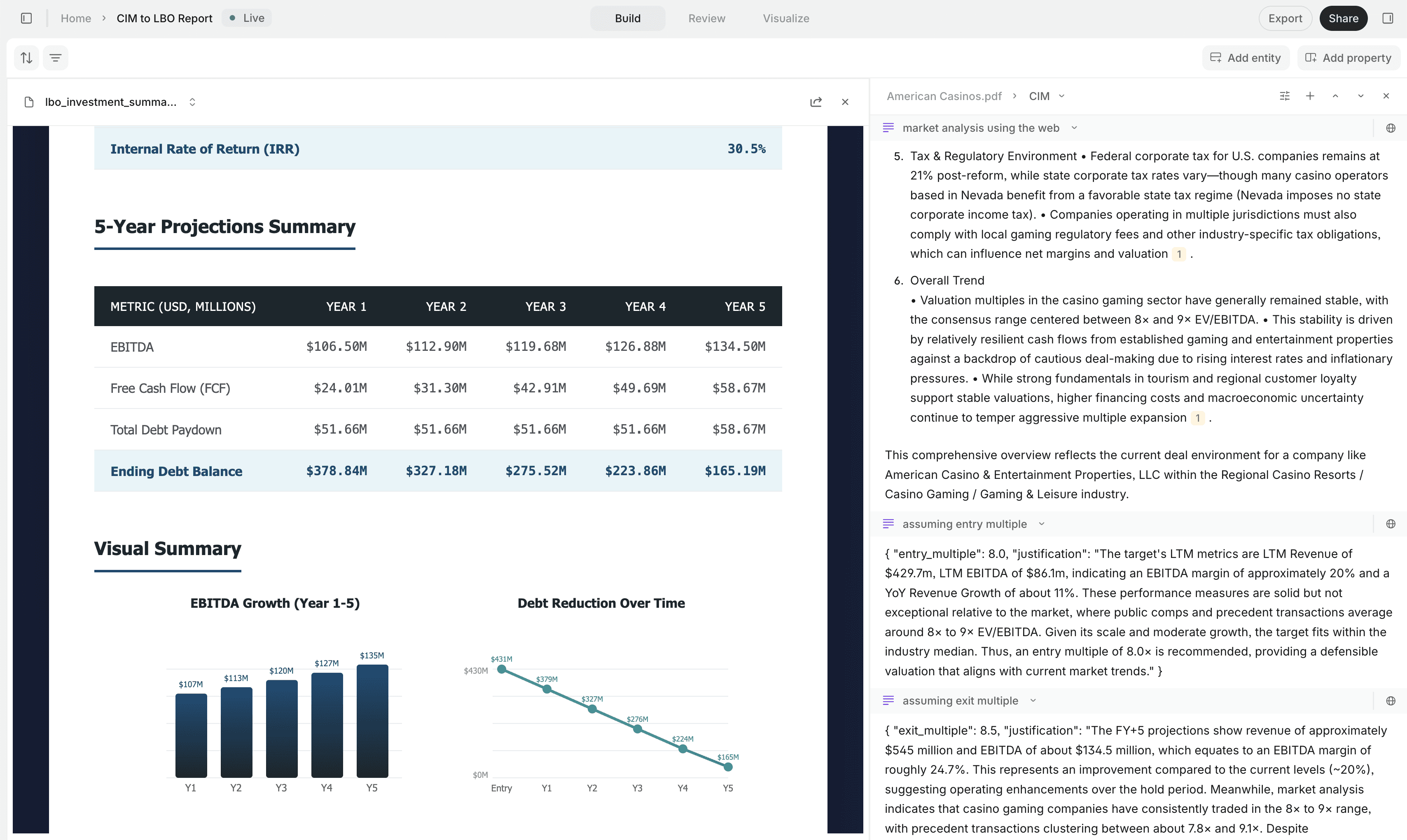 CIM to LBO output in V7 Go