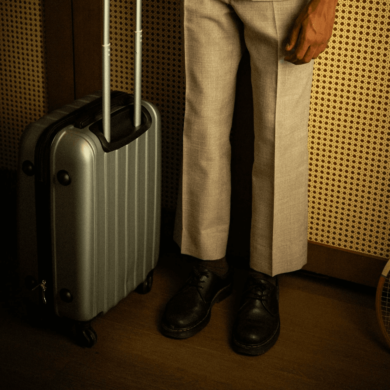 A mood picture of a person standing next to a suitcase for Imprint’s client Turkish Airlines