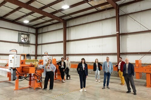 Co-Founders Megan O'Connor, PhD. (4th from left) & Chad Vecitis, PhD. (second from right) and the Nth Cycle team