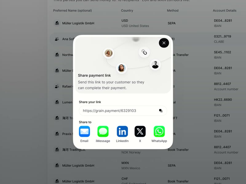 Payment Link Sharing
