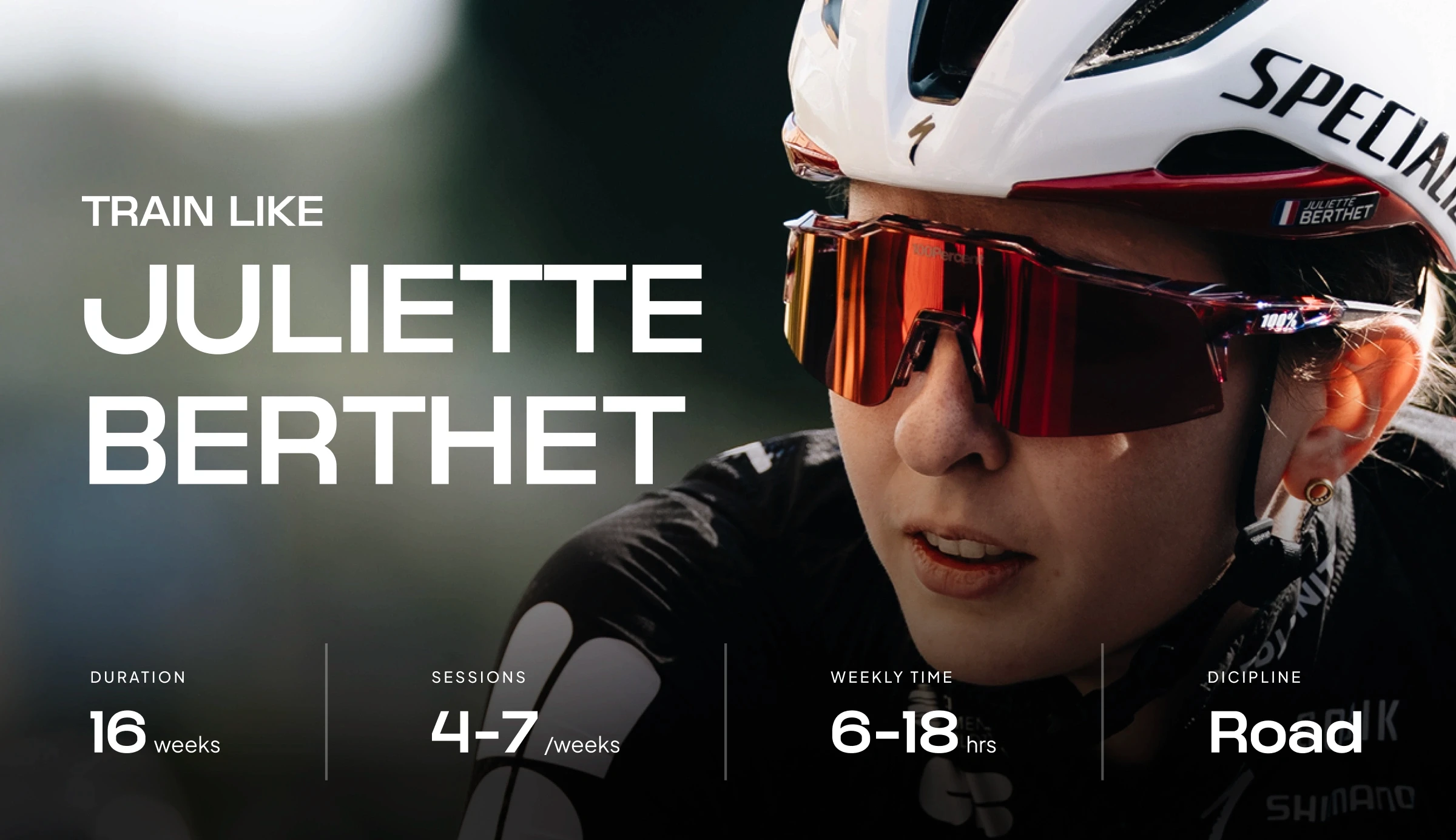 Juliette Berthet adaptive plan is a 16-week programme built from how she prepares for the Tour de France Femmes.