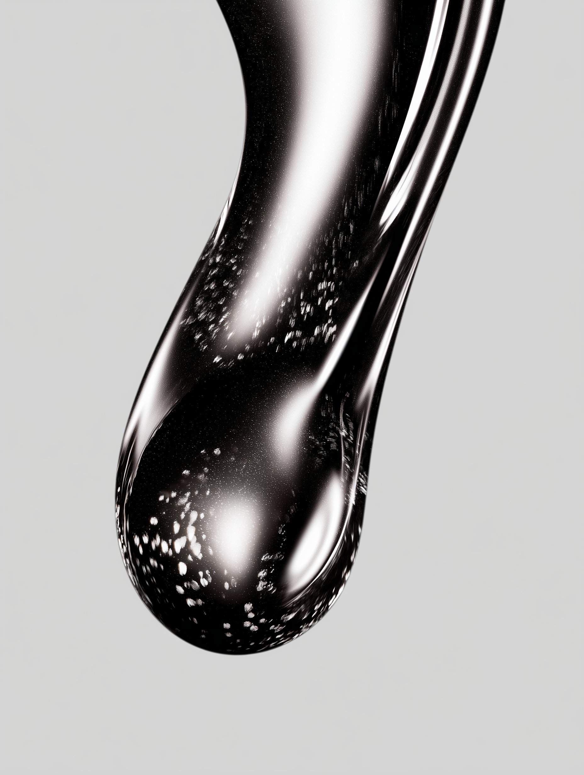 Black and white flowing cosmetic liquid