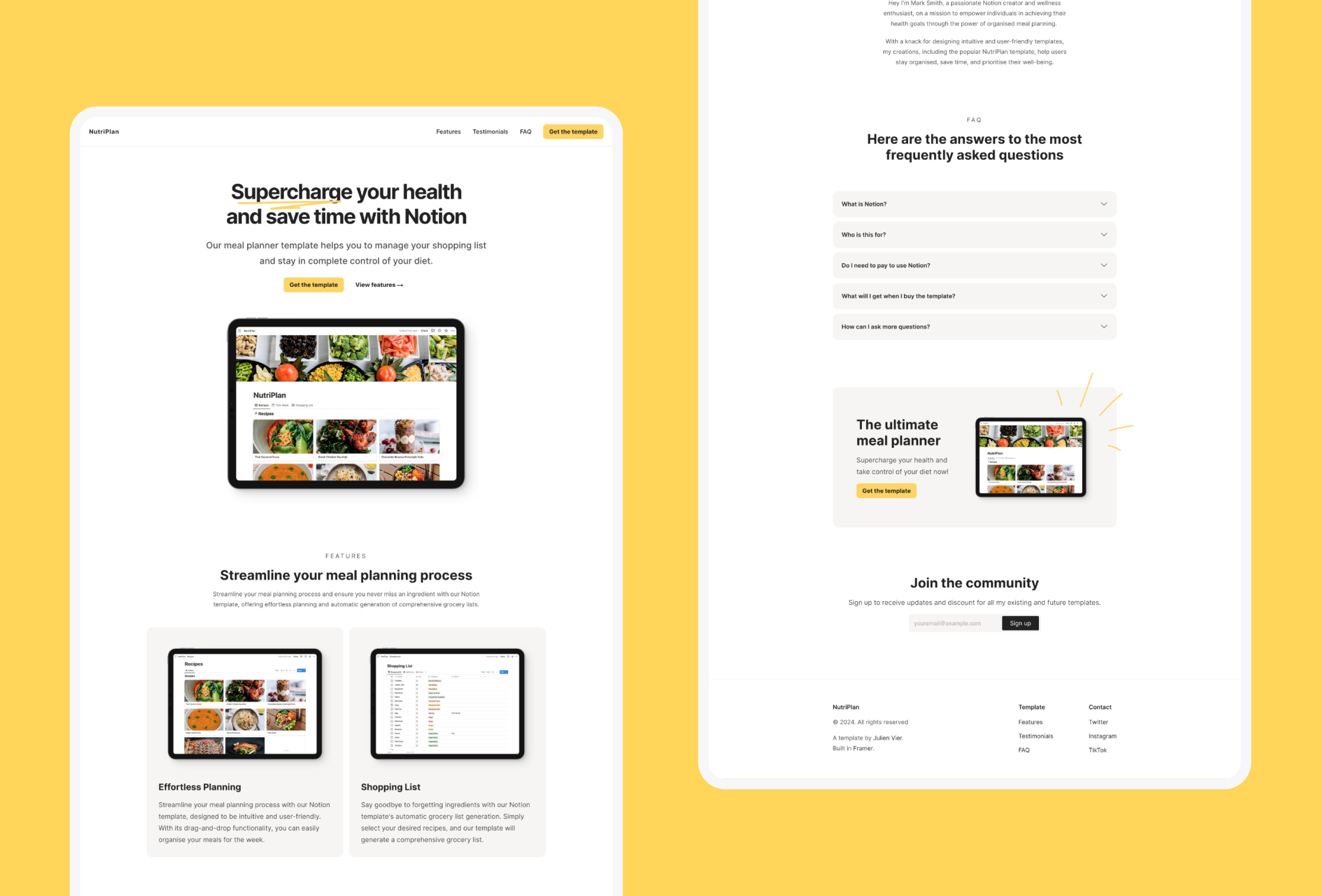 Notor Framer Template