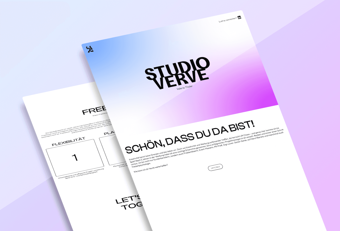 Website für Studio Verve Landingpage