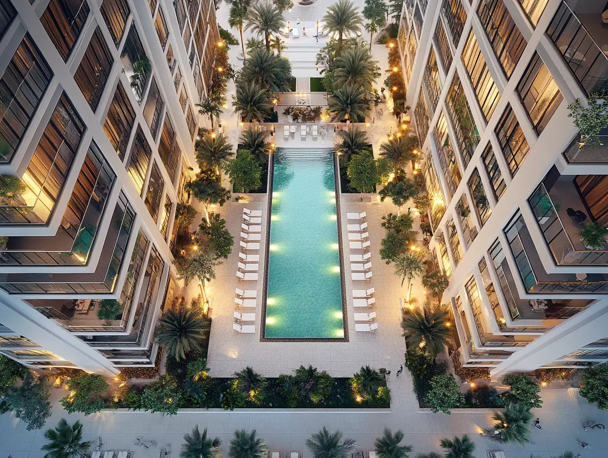 Aerial view apartment