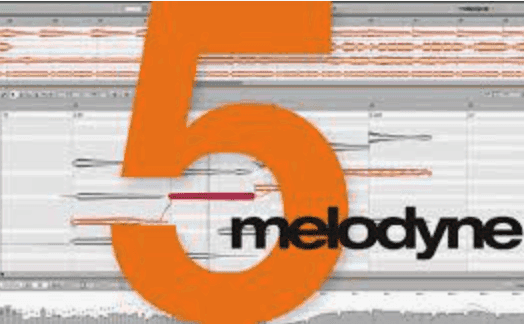 An open page of a DAW with the Melodyne logo overlaid over it