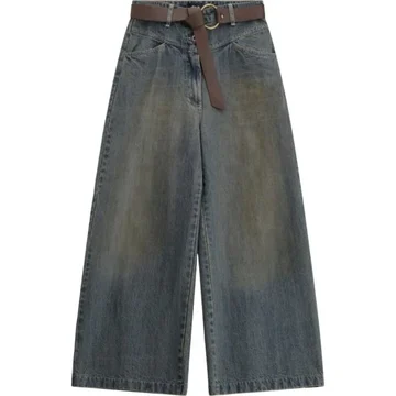 Jeans a gamba larga con cintura