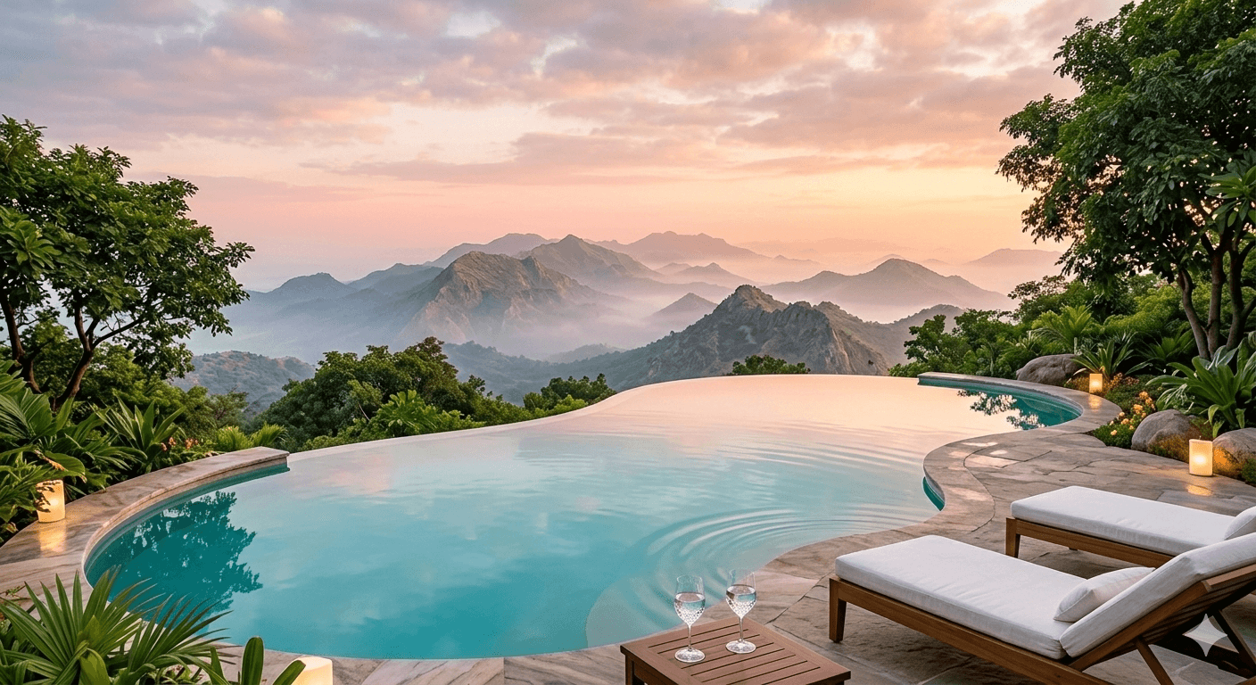 Premium infinity edge swimming pool at high-rise apartments in Sector 79 Gurgaon