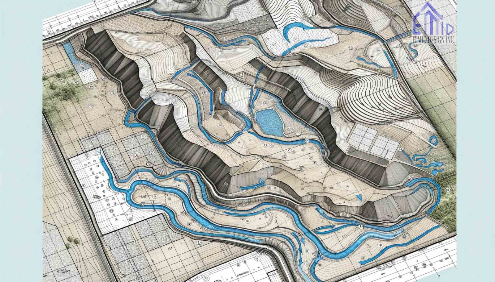 engineer reviewing blueprint site