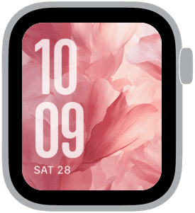 rosewater drift Apple Watch face preview 4 featuring floral, watercolor, abstract, and gradient.