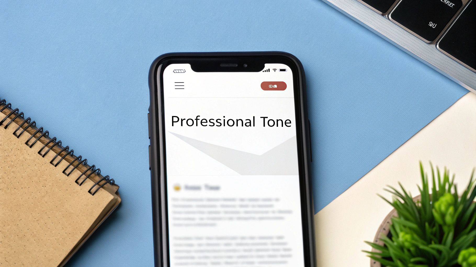 A professional email signature displayed on a smartphone screen.