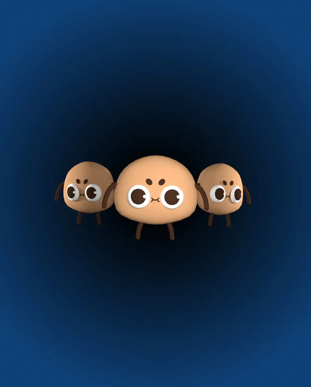 Set of 3 toast coin 3d models renders.