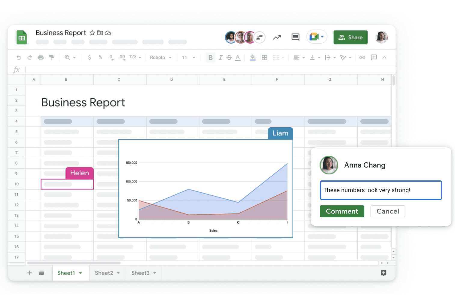 Screenshot of Google Sheets