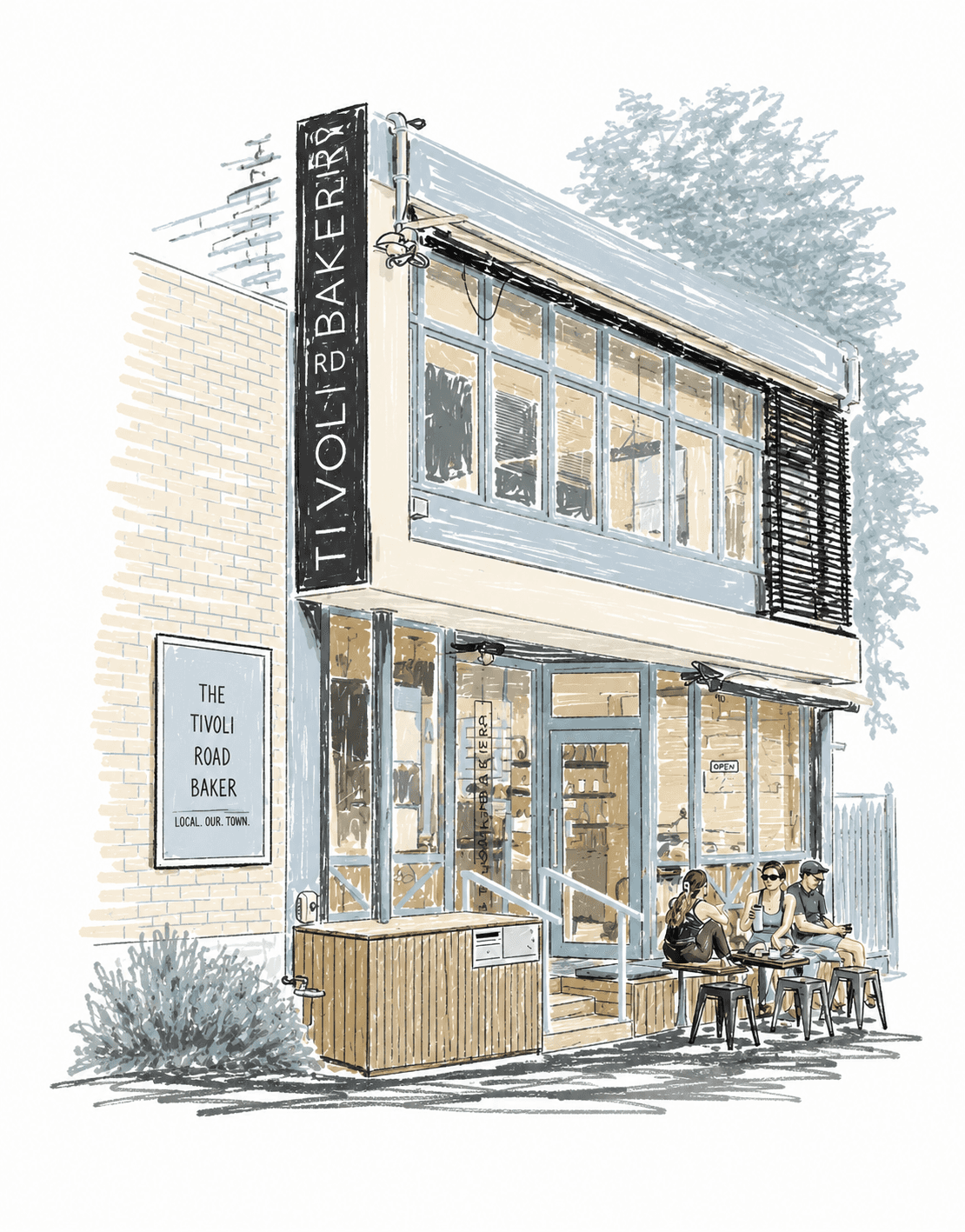 Tivoli Rd Bakery Illustration.