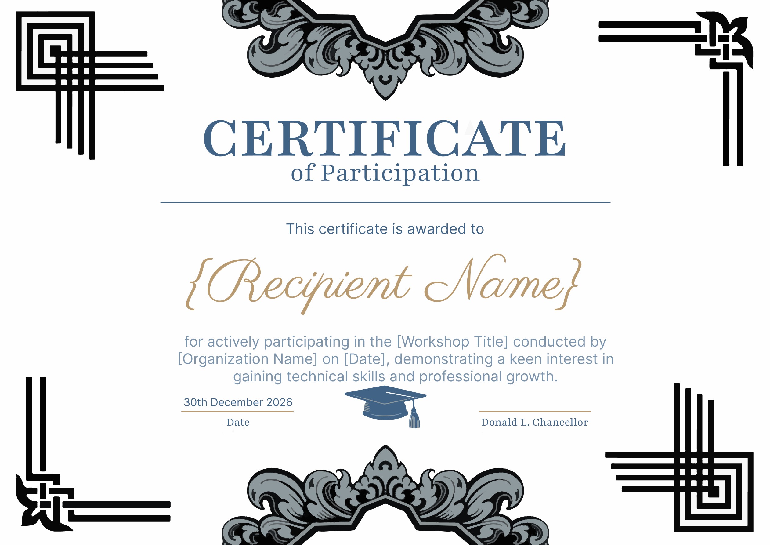 Wauld - Fancy and professional workshop certificate template