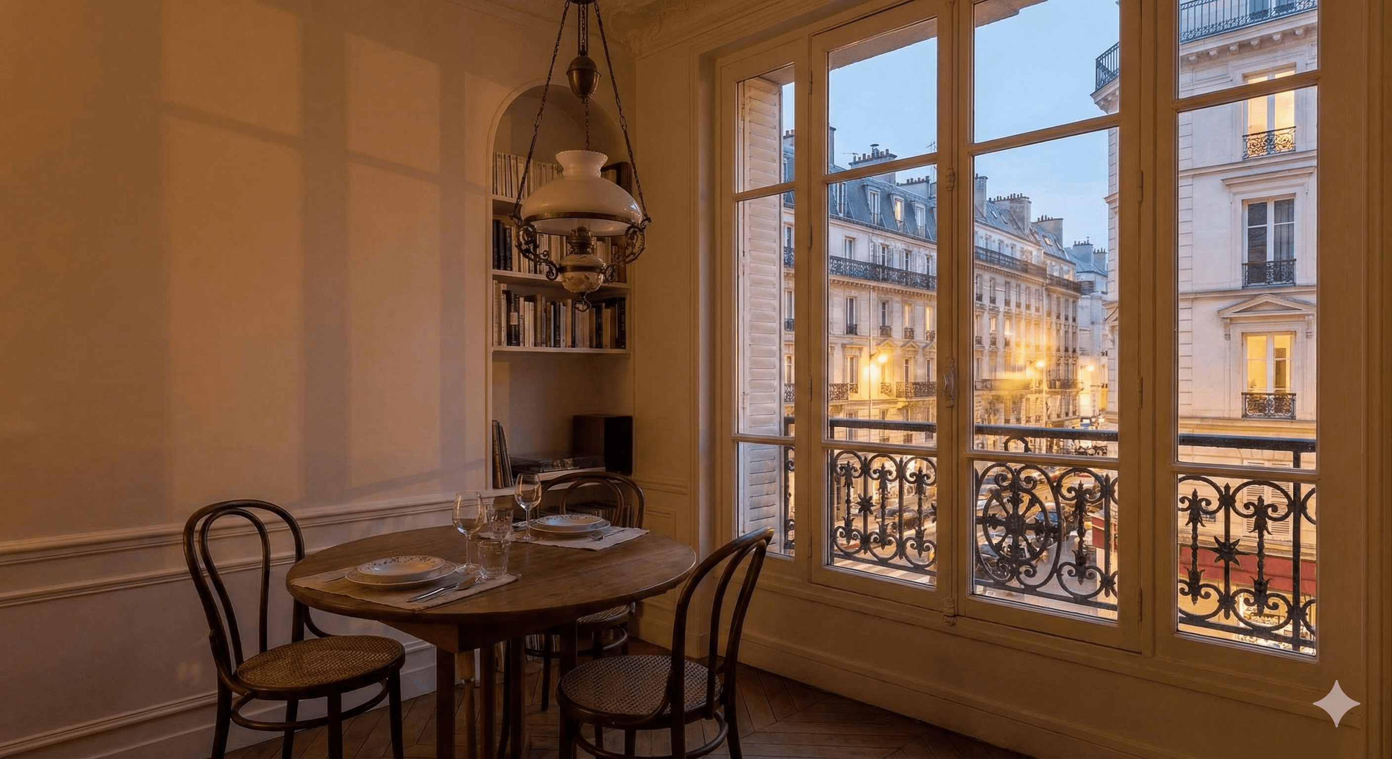 sunlit empty room with wooden floors