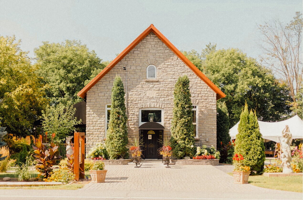 The restored 1890 stone schoolhouse at Ashlar in Munster, Ontario
