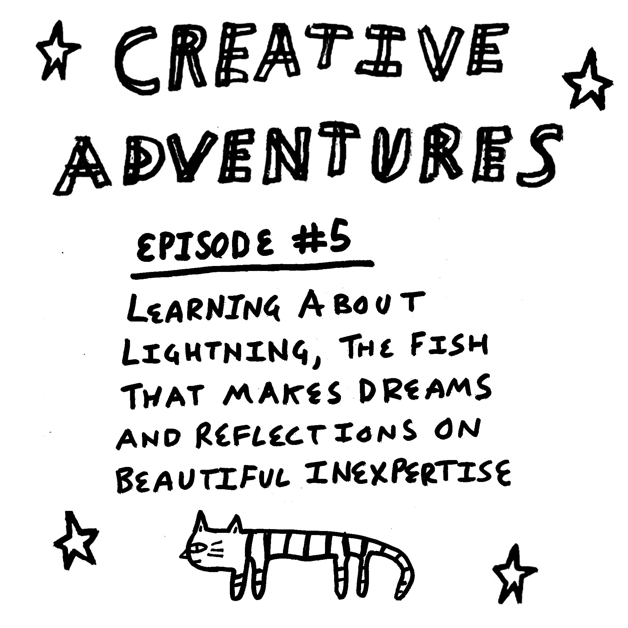 Creative Adventures - Episode 5: Lightning, the fish that makes dreams and inexpertise (episode cover)