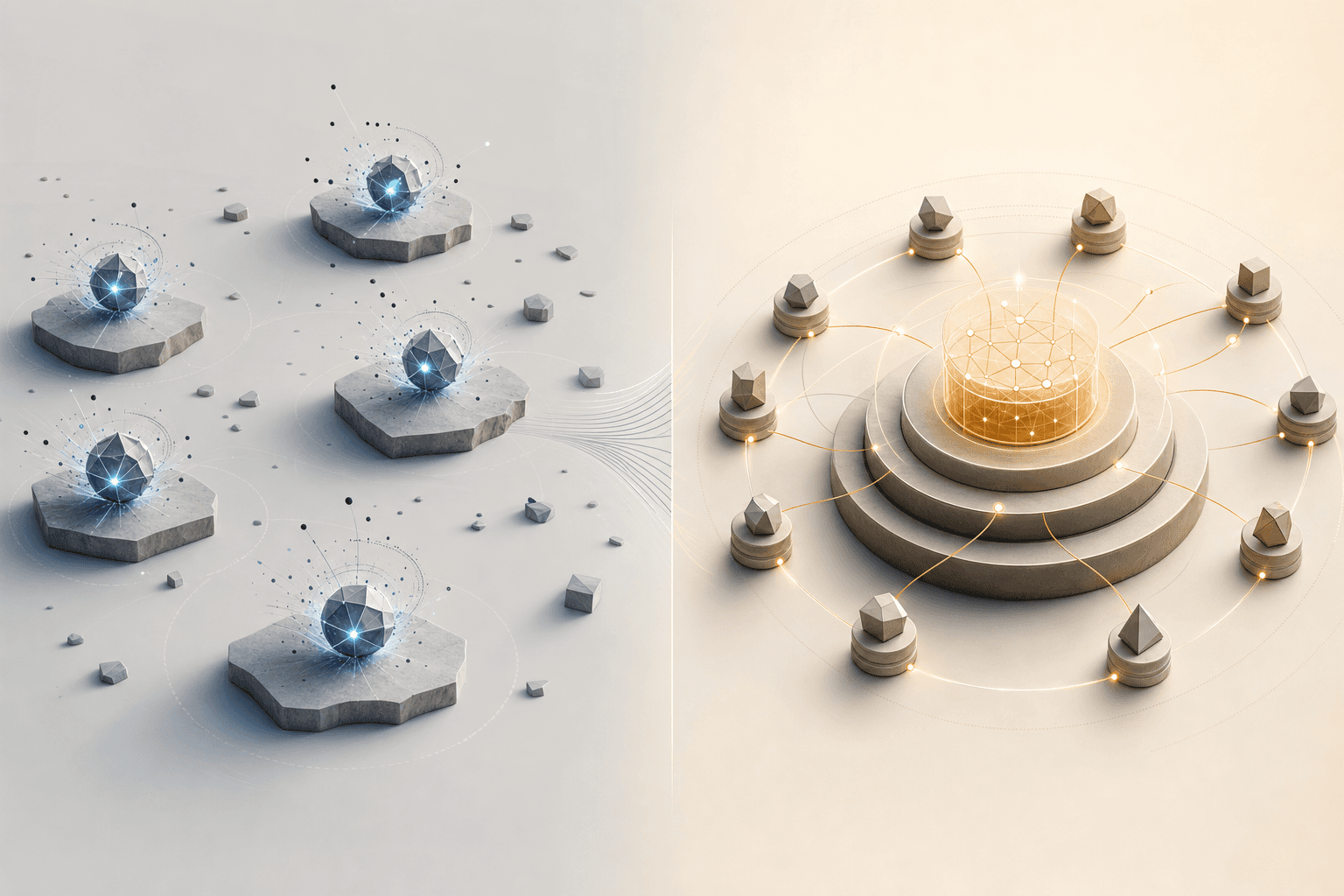 Isolated agents vs a coordinated knowledge foundation