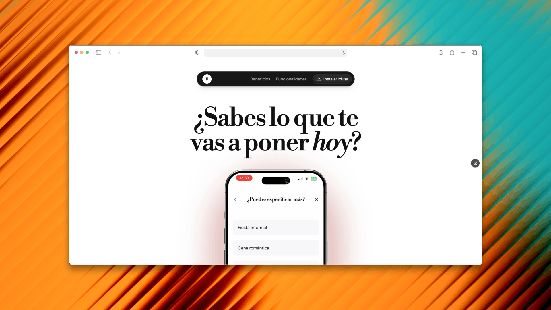 Web Musa hecha por NocodePM