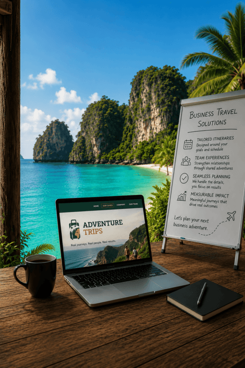 Sea retreat for business team
