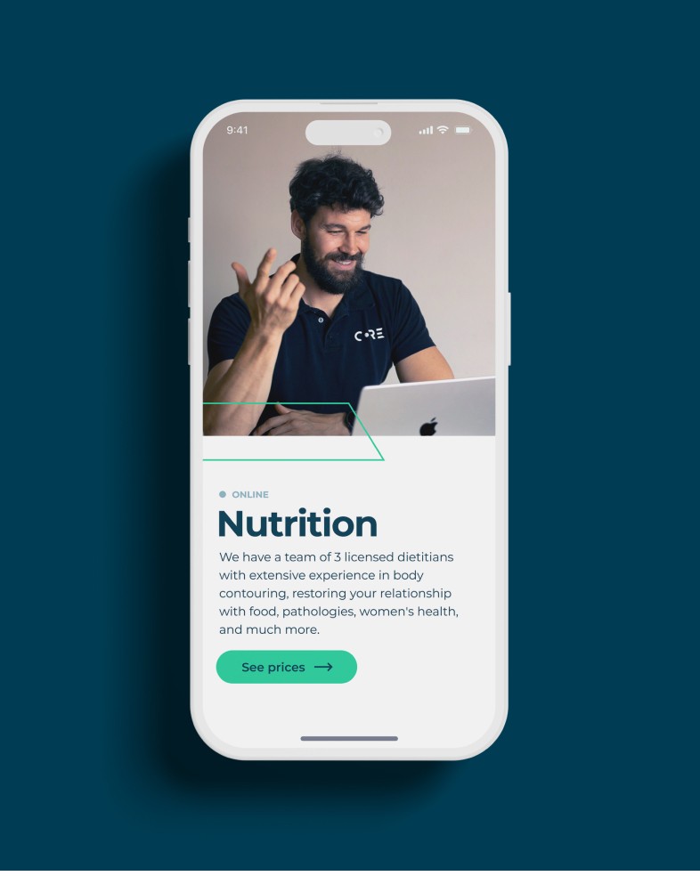 Mobile website design for fitness sym