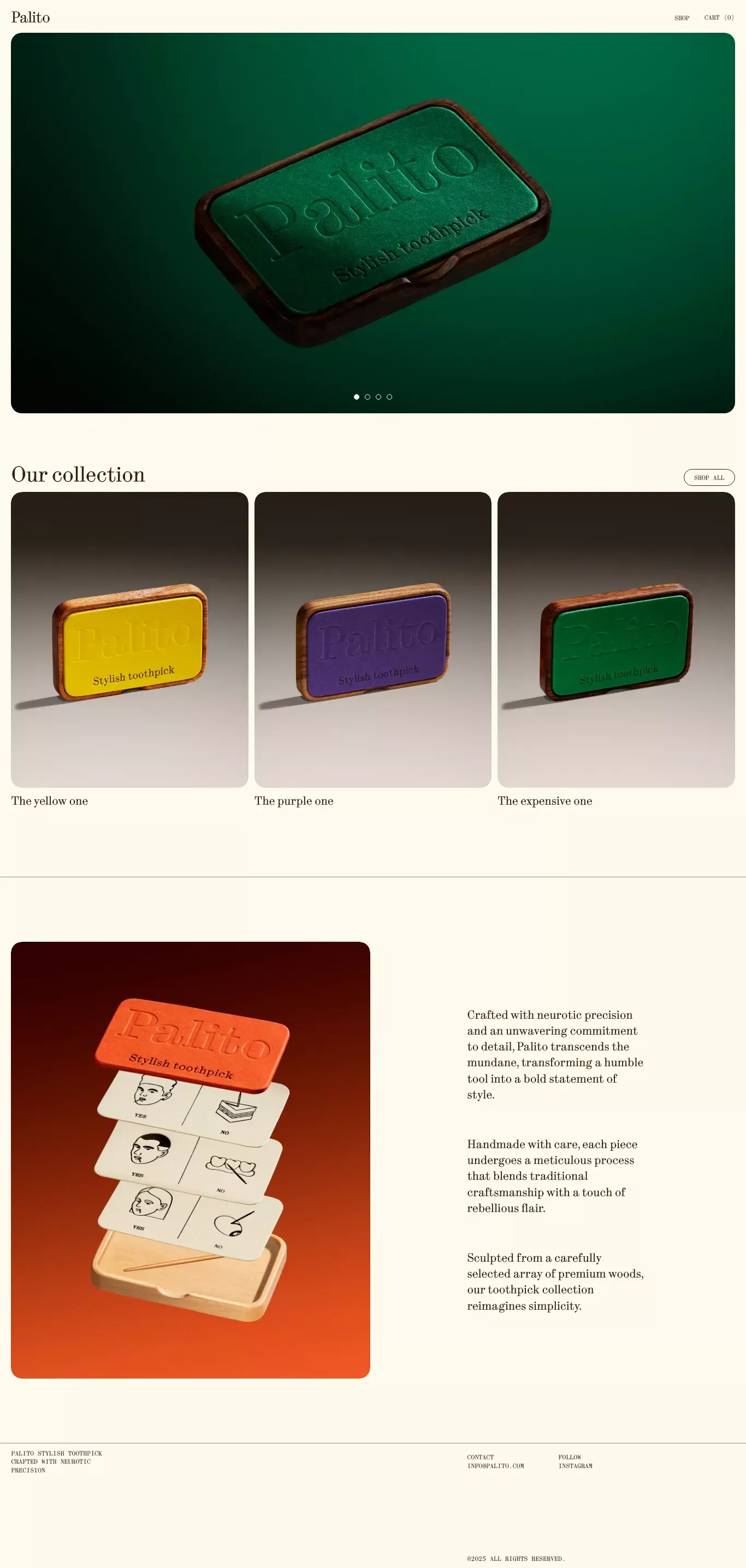 Palito portfolio page screenshot showcasing Design and Ecommerce design
