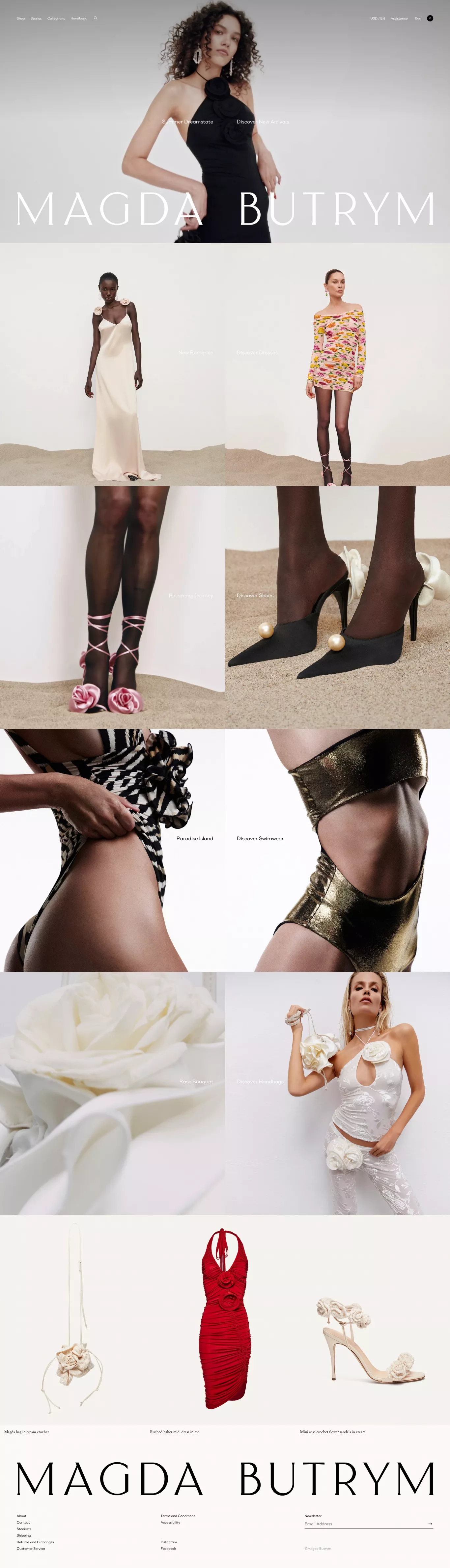 Magda Butrym: Official Website & On-line ecommerce page screenshot showcasing Fashion and Ecommerce design