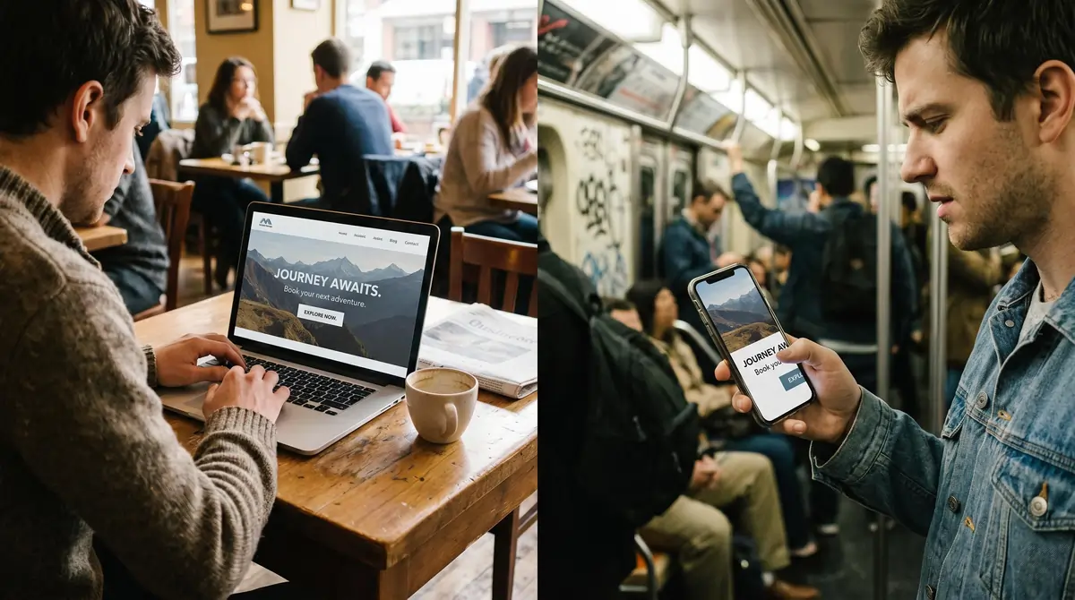 Ads on laptop and mobile