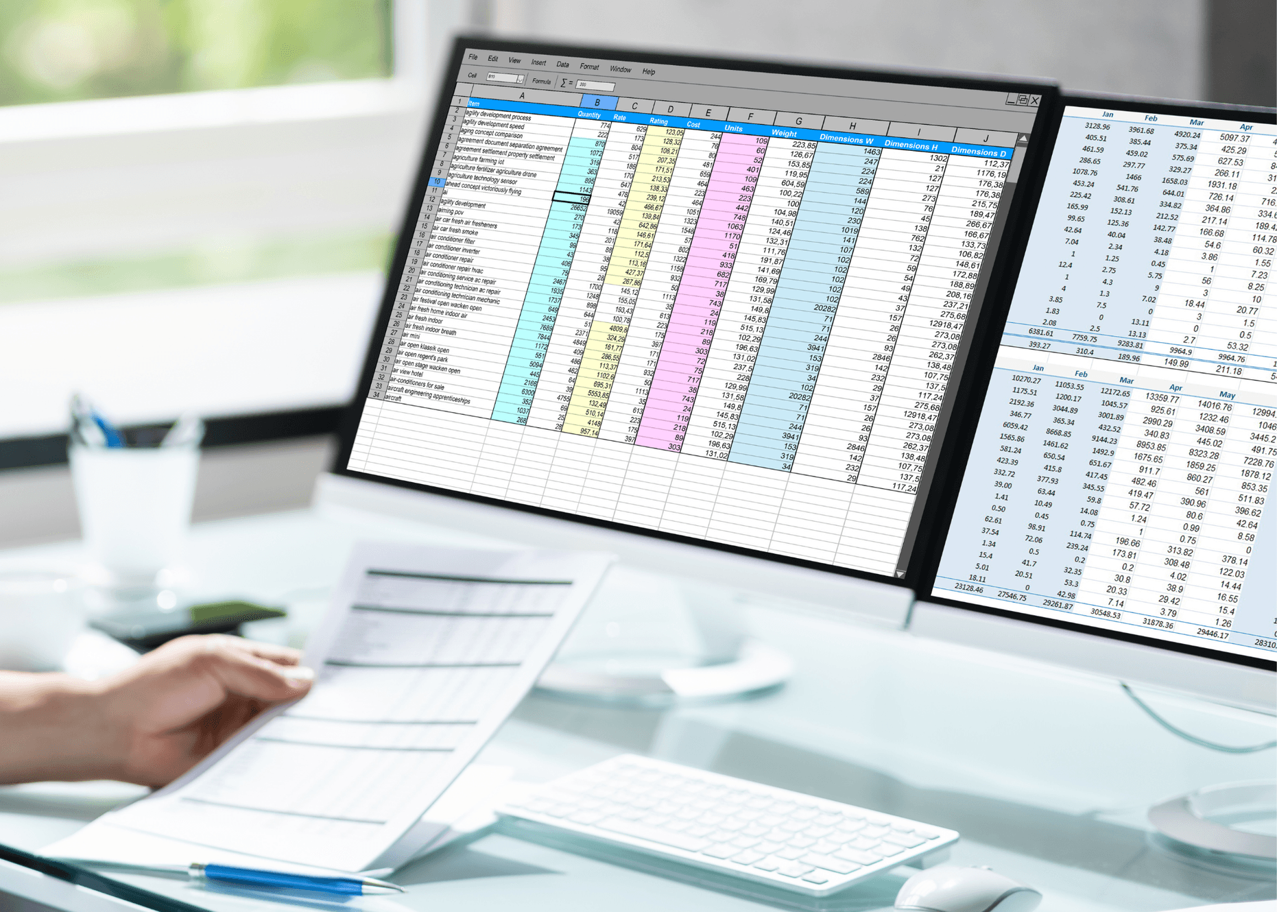 Analyzing data on dual monitor setup - Best Excel Financial Modeling Course