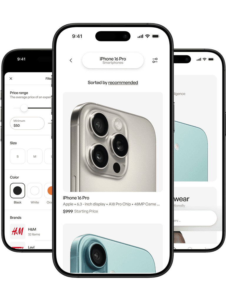 Ecommerce searching and browsing and filter ui