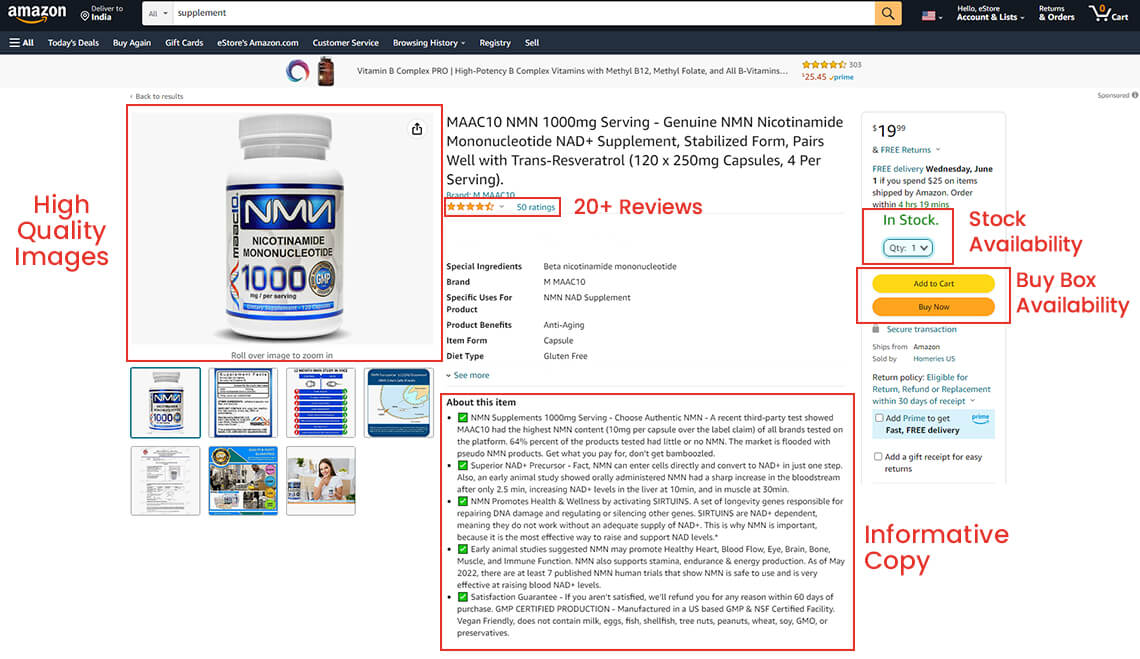 optimization for Amazon listing