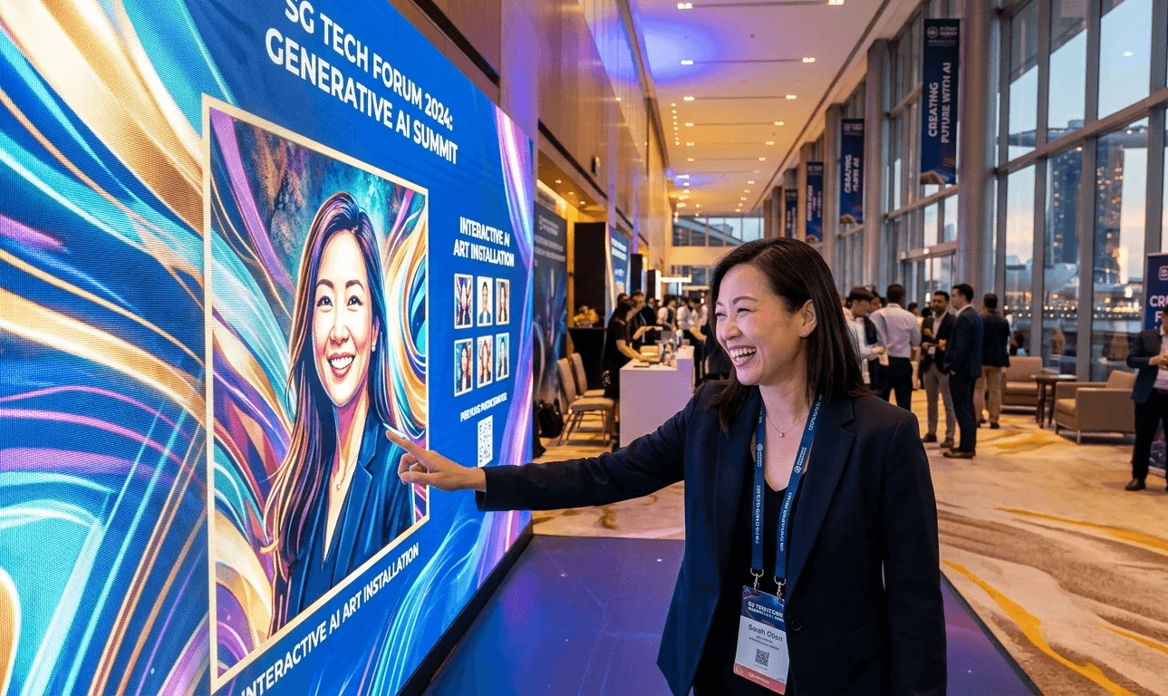 Innovative Gen-AI event activation Singapore driving attendee engagement at a tech summit.