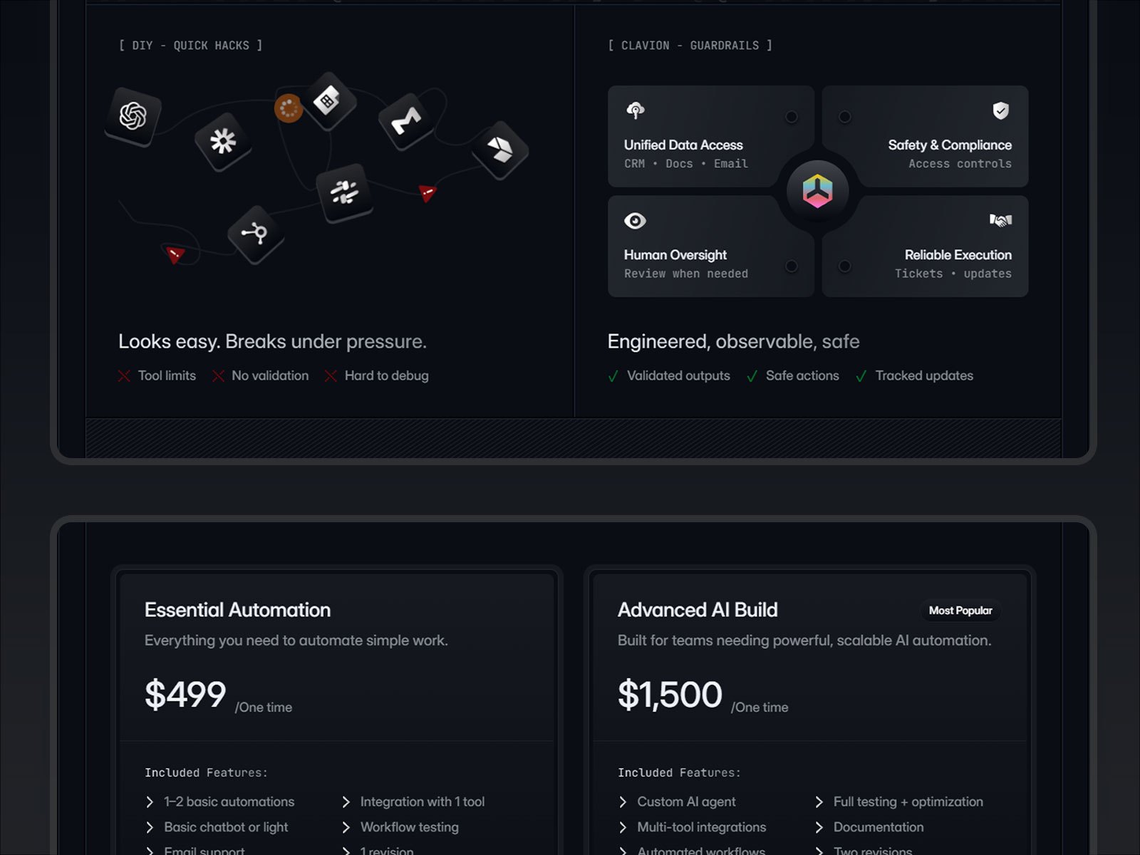 Clavion — 现代专业 AI 机构落地页设计灵感