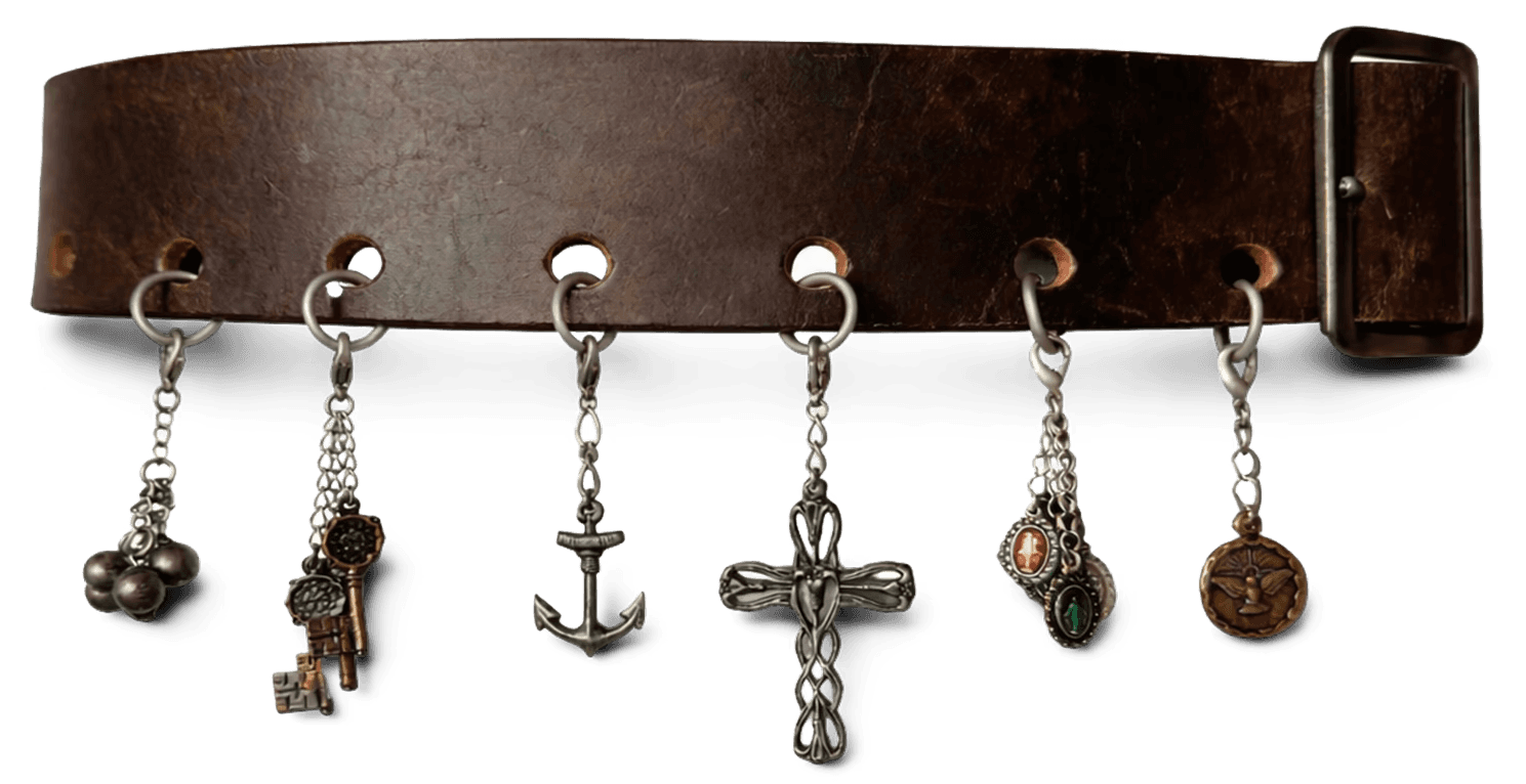 Brown Rosary Pendant Belt